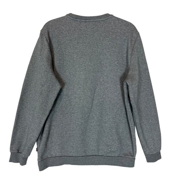 Puma Tracksuit Set Mens Large Heather Gray Stretch Logo Fleece Lined Crewneck - Picture 2 of 16